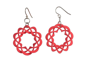 3D Printed Jewelry Nuclear Twist Ring Earrings
