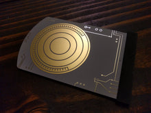 Load image into Gallery viewer, Metal Death Star Plans Data Card - Rogue One - **BONUS** Free "Hope" Display Stand