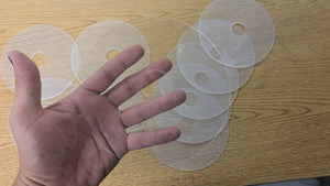 Tap protector discs for arcade buttons