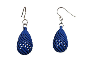 3D Printed Jewelry Spiral Drop Earrings With Ball Inside