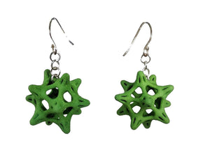 3D Printed Jewelry Softened Star Stellated Dodecahedron Earrings