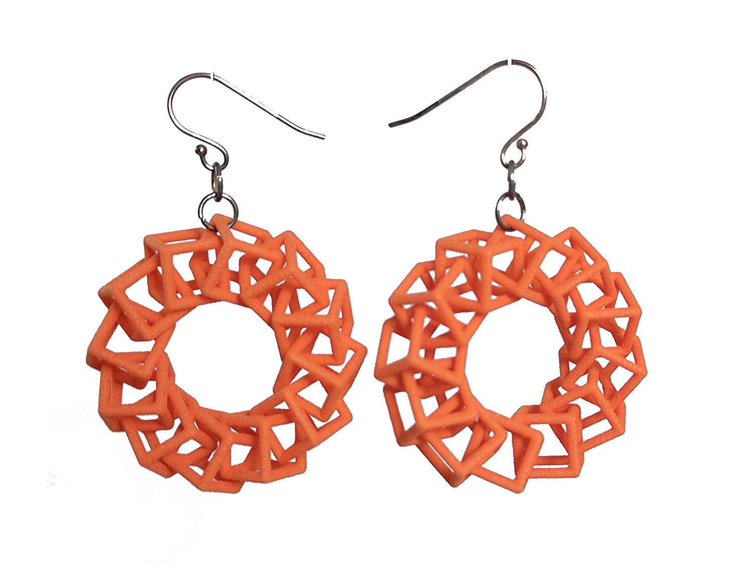 3D Printed Jewelry Cube Ring Earrings