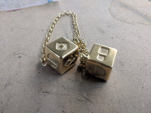 Stainless Steel Smuggler's Golden Dice - Gold Plated Stainless Steel Dice