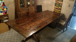 Work and Dining table with recessed pocket for power bar and storage