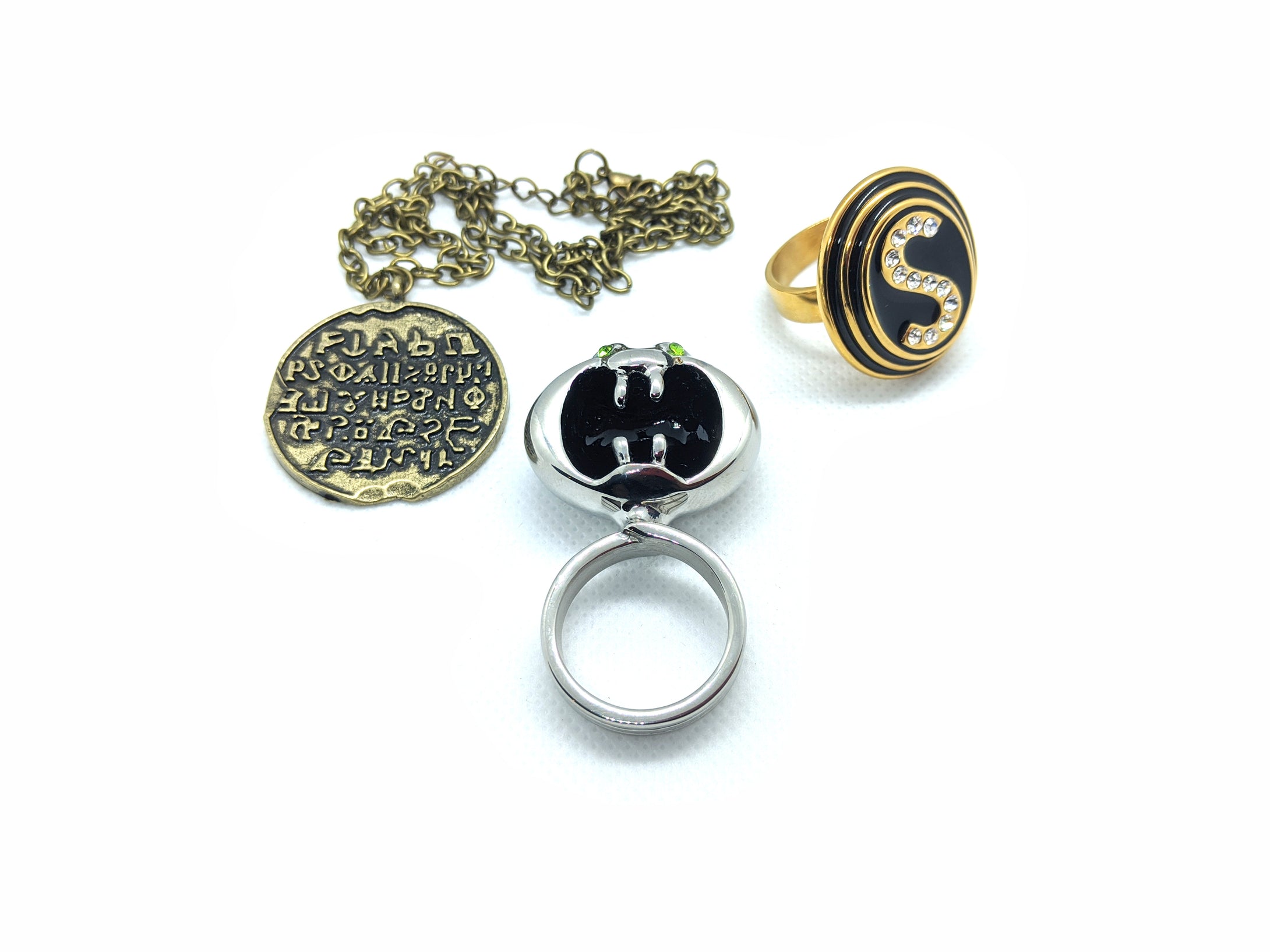 Spaceballs complete jewelry set! Dark Helmet Ring, Schwartz Ring, Necklace
