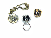 Load image into Gallery viewer, Spaceballs complete jewelry set! Dark Helmet Ring, Schwartz Ring, Necklace
